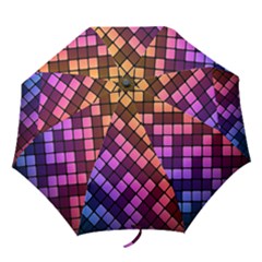 Abstract Small Block Pattern Folding Umbrellas by BangZart