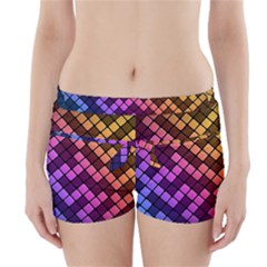 Abstract Small Block Pattern Boyleg Bikini Wrap Bottoms by BangZart