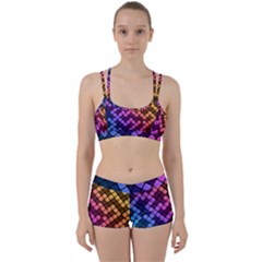 Abstract Small Block Pattern Women s Sports Set