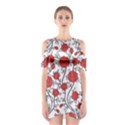 Texture Roses Flowers Shoulder Cutout One Piece View1