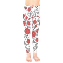 Texture Roses Flowers Kids  Legging