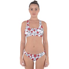 Texture Roses Flowers Cross Back Hipster Bikini Set