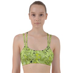 Flowers On A Green Background                               Line Them Up Sports Bra