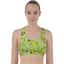 Flowers on a green background                               Back Weave Sports Bra View1