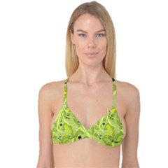 Flowers On A Green Background                            Reversible Tri Bikini Top by LalyLauraFLM