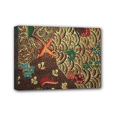 Art Traditional Flower  Batik Pattern Mini Canvas 7  X 5  by BangZart