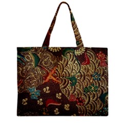 Art Traditional Flower  Batik Pattern Zipper Mini Tote Bag by BangZart