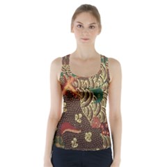 Art Traditional Flower  Batik Pattern Racer Back Sports Top by BangZart