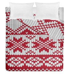 Crimson Knitting Pattern Background Vector Duvet Cover Double Side (queen Size) by BangZart