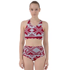 Crimson Knitting Pattern Background Vector Bikini Swimsuit Spa Swimsuit 