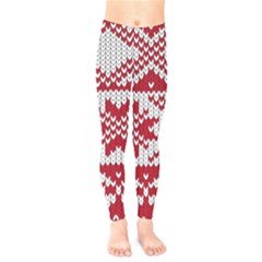 Crimson Knitting Pattern Background Vector Kids  Legging