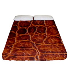 Crocodile Skin Texture Fitted Sheet (queen Size) by BangZart