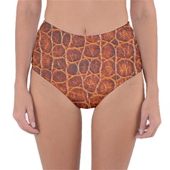 Crocodile Skin Texture Reversible High-waist Bikini Bottoms