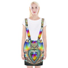 Rainbow Fractal Braces Suspender Skirt by BangZart