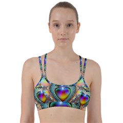 Rainbow Fractal Line Them Up Sports Bra