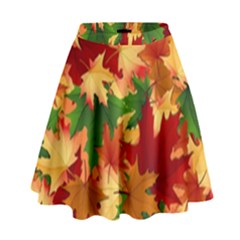 Autumn Leaves High Waist Skirt by BangZart