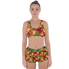 Autumn Leaves Racerback Boyleg Bikini Set