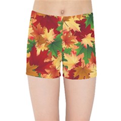 Autumn Leaves Kids Sports Shorts