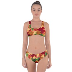 Autumn Leaves Criss Cross Bikini Set