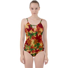 Autumn Leaves Cut Out Top Tankini Set