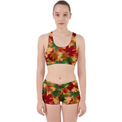 Autumn Leaves Work It Out Sports Bra Set by BangZart