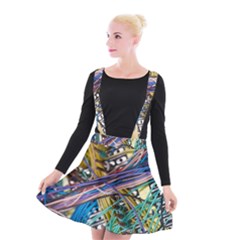 Circuit Computer Suspender Skater Skirt