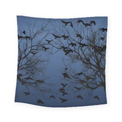 Crow Flock  Square Tapestry (small) by Valentinaart