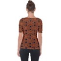 Triangle Knot Orange And Black Fabric Short Sleeve Top View2