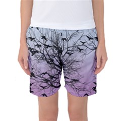 Crow Flock  Women s Basketball Shorts by Valentinaart