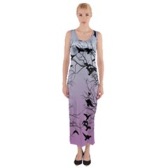 Crow Flock  Fitted Maxi Dress by Valentinaart