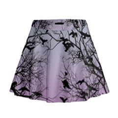 Crow Flock  Mini Flare Skirt by Valentinaart