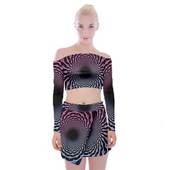 Spider Web Off Shoulder Top With Skirt Set by BangZart