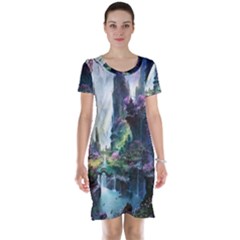 Fantastic World Fantasy Painting Short Sleeve Nightdress by BangZart