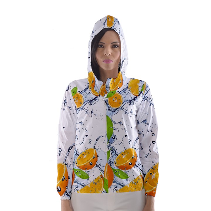 Fruits Water Vegetables Food Hooded Wind Breaker (Women)