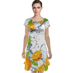 Fruits Water Vegetables Food Cap Sleeve Nightdress by BangZart