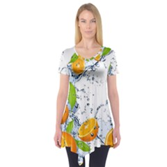 Fruits Water Vegetables Food Short Sleeve Tunic  by BangZart