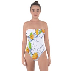 Fruits Water Vegetables Food Tie Back One Piece Swimsuit