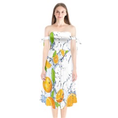 Fruits Water Vegetables Food Shoulder Tie Bardot Midi Dress by BangZart