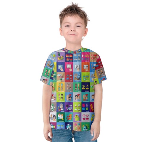 Exquisite Icons Collection Vector Kids  Cotton Tee by BangZart