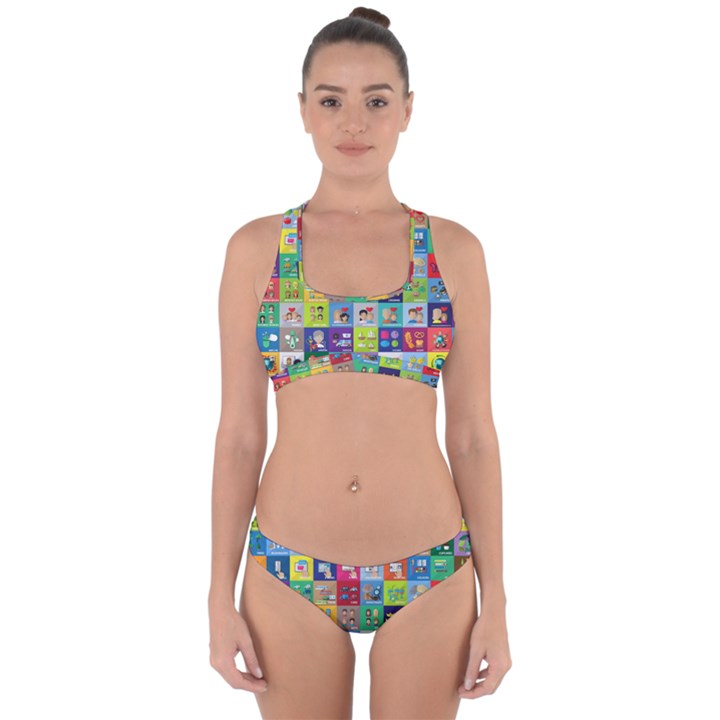 Exquisite Icons Collection Vector Cross Back Hipster Bikini Set