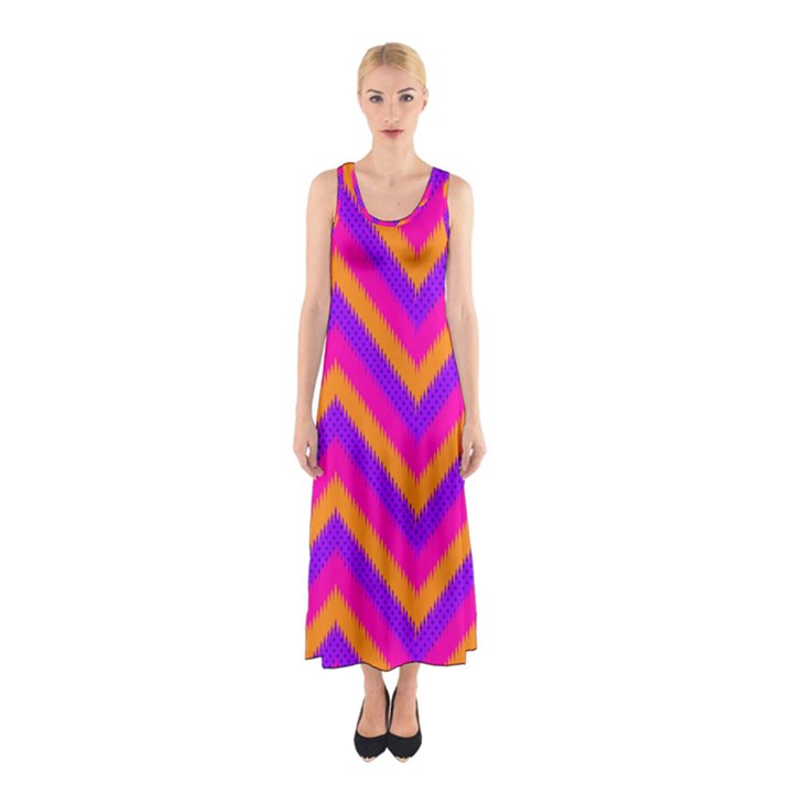 Chevron Sleeveless Maxi Dress