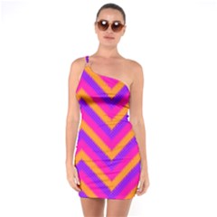 Chevron One Soulder Bodycon Dress