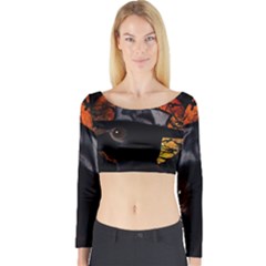 Bird-man  Long Sleeve Crop Top by Valentinaart