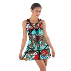 Elephant Stained Glass Cotton Racerback Dress by BangZart