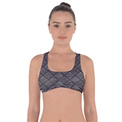 Seamless Leather Texture Pattern Got No Strings Sports Bra