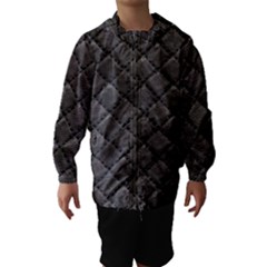 Seamless Leather Texture Pattern Hooded Wind Breaker (kids) by BangZart