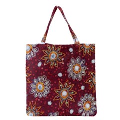 India Traditional Fabric Grocery Tote Bag by BangZart