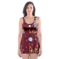 India Traditional Fabric Skater Dress Swimsuit by BangZart