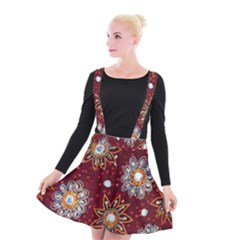 India Traditional Fabric Suspender Skater Skirt by BangZart