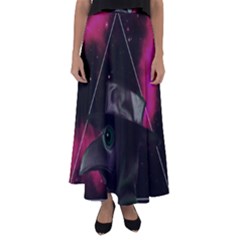 Bird-man  Flared Maxi Skirt by Valentinaart